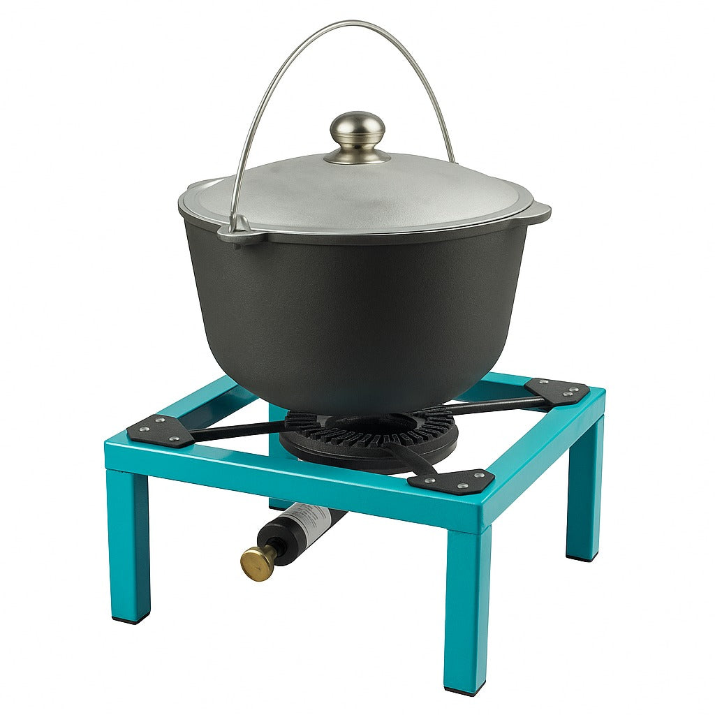 Pachet Pirostrie pe gaz BROMAN 7.5 kW cu cadru otel si arzator fonta + Ceaun ZEP aluminiu 24L cu capac