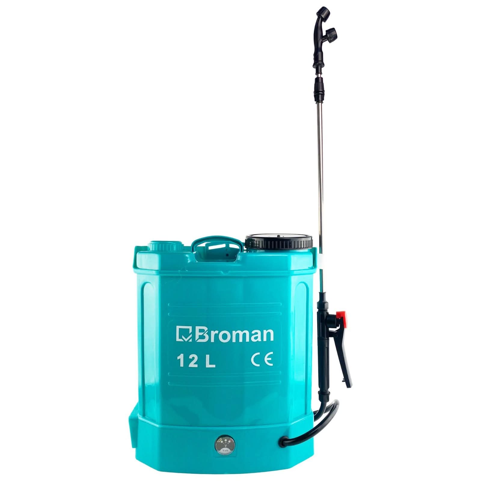 Pompa de stropit electrica Broman, 12L, 12V, autonomie 6 ore, lance telescopica, 3 capuri, ham ergonomic