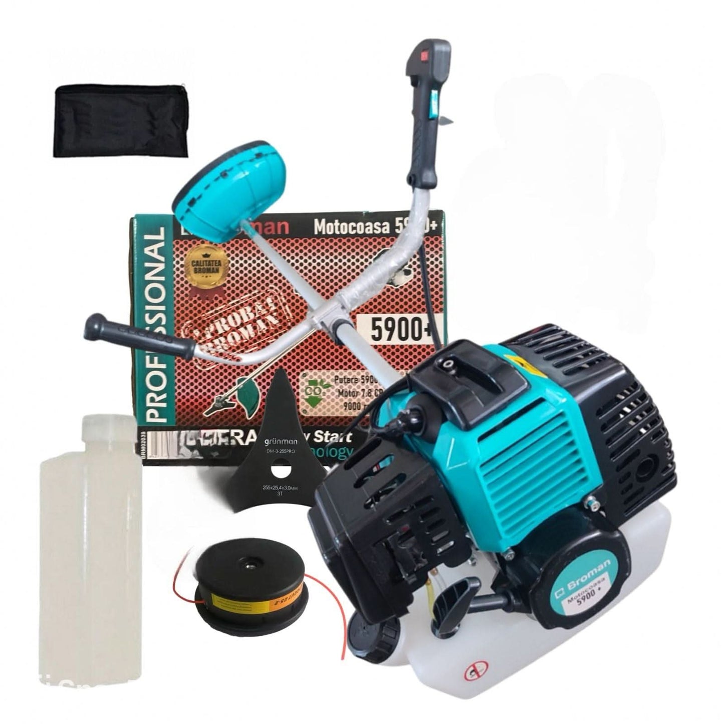 Motocoasa benzina Broman 5900+, 2T, 5.9kW, 7.8CP, disc 3 lame, tambur fir