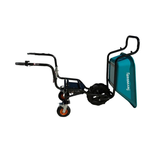 Roaba electrica BROMAN TRE 2 in 1, 500W, 40V, baterie 12Ah, 150kg, cuva basculabila, platforma plasa, viteza 7.5 km/h