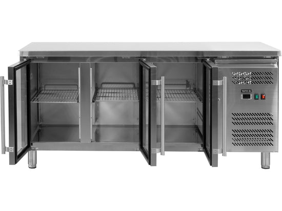 MASĂ RECE, 417L, 1795X700X850MM, 3 UȘI DIN STICLĂ
