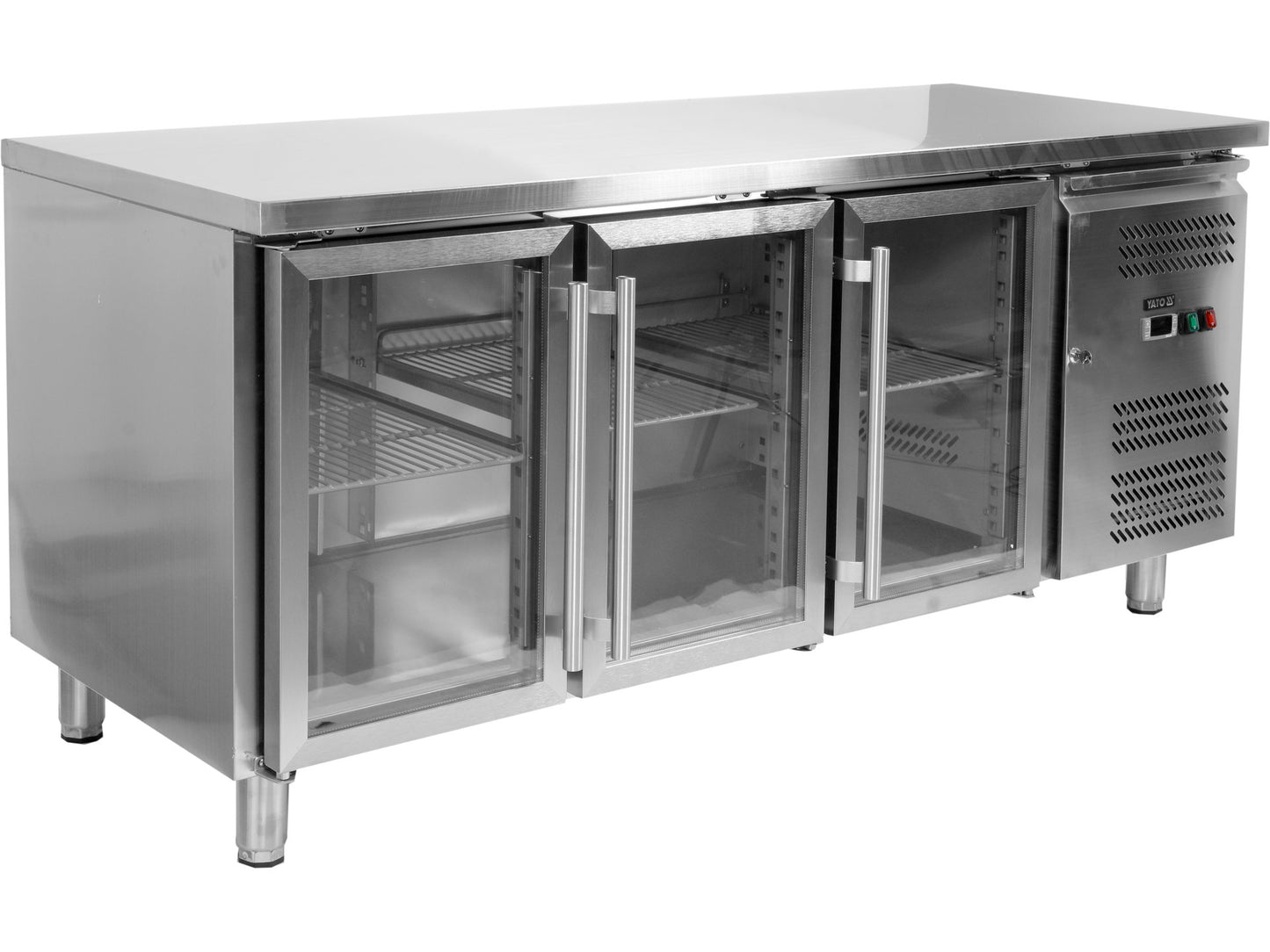 MASĂ RECE, 417L, 1795X700X850MM, 3 UȘI DIN STICLĂ