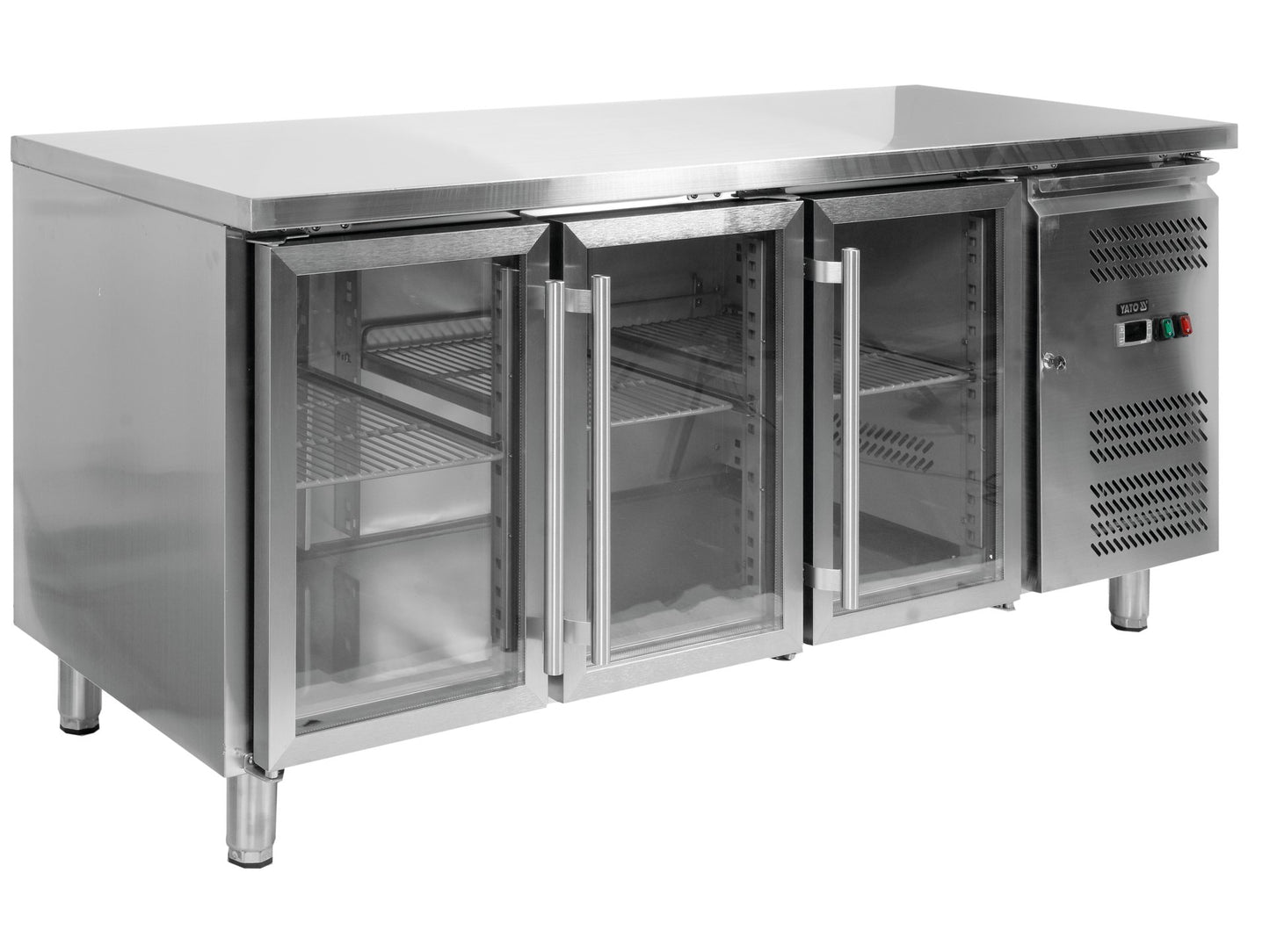 MASĂ RECE, 417L, 1795X700X850MM, 3 UȘI DIN STICLĂ