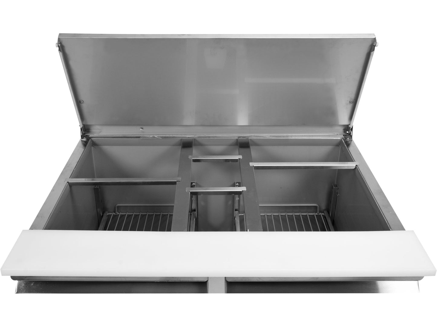 MASĂ RECE PENTRU SALATE, 2 UȘI ȘI CAPAC, 240L