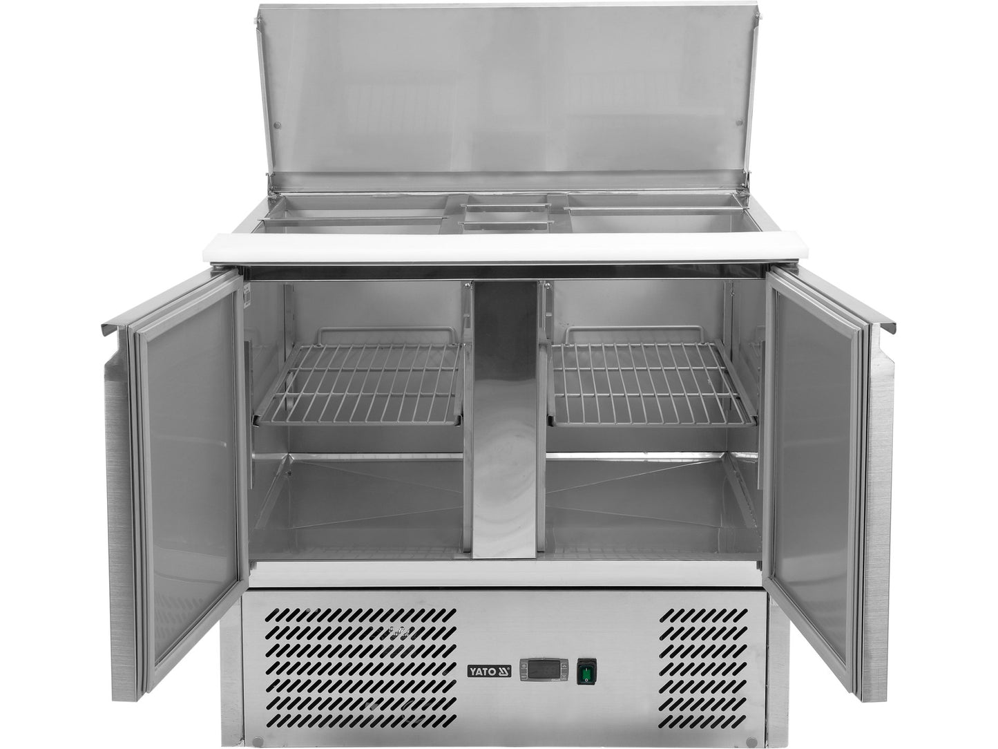 MASĂ RECE PENTRU SALATE, 2 UȘI ȘI CAPAC, 240L