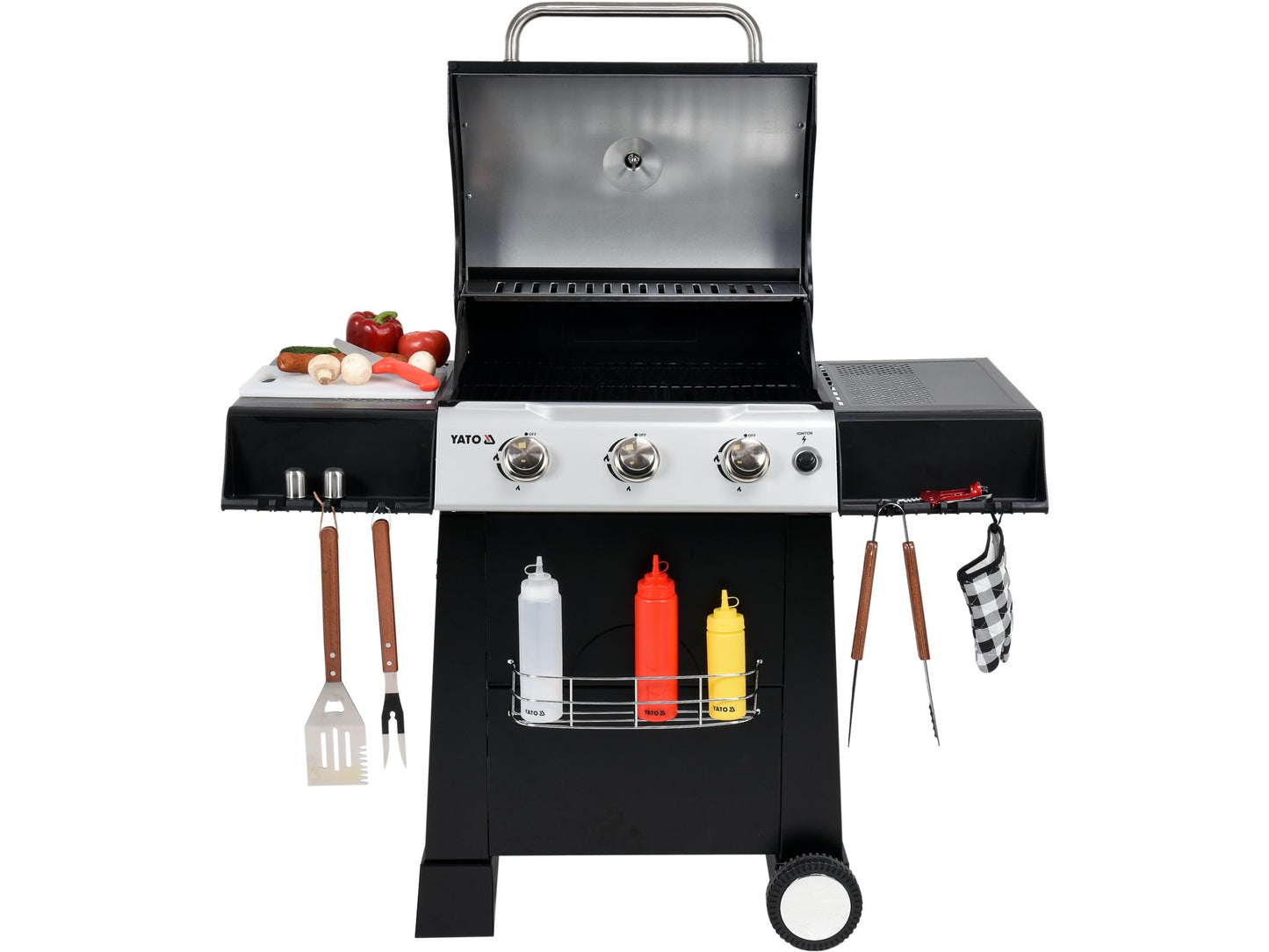 GRĂTAR PE GAZ, 3 ARZATOARE, 9KW