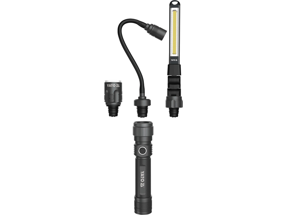 SET LAMPĂ DE ATELIER, 3 ÎN 1, 380LM, LI-ION 3,7V 2200MAH, IP54