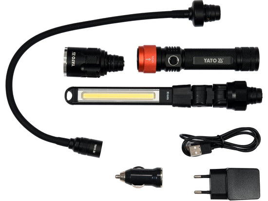 SET LAMPĂ DE ATELIER, 3 ÎN 1, 380LM, LI-ION 3,7V 2200MAH, IP54