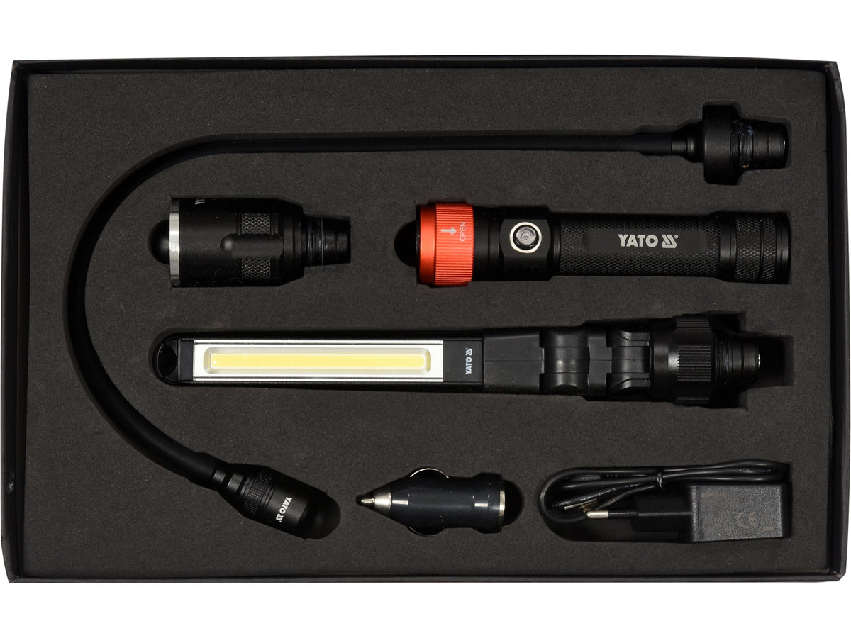 SET LAMPĂ DE ATELIER, 3 ÎN 1, 380LM, LI-ION 3,7V 2200MAH, IP54