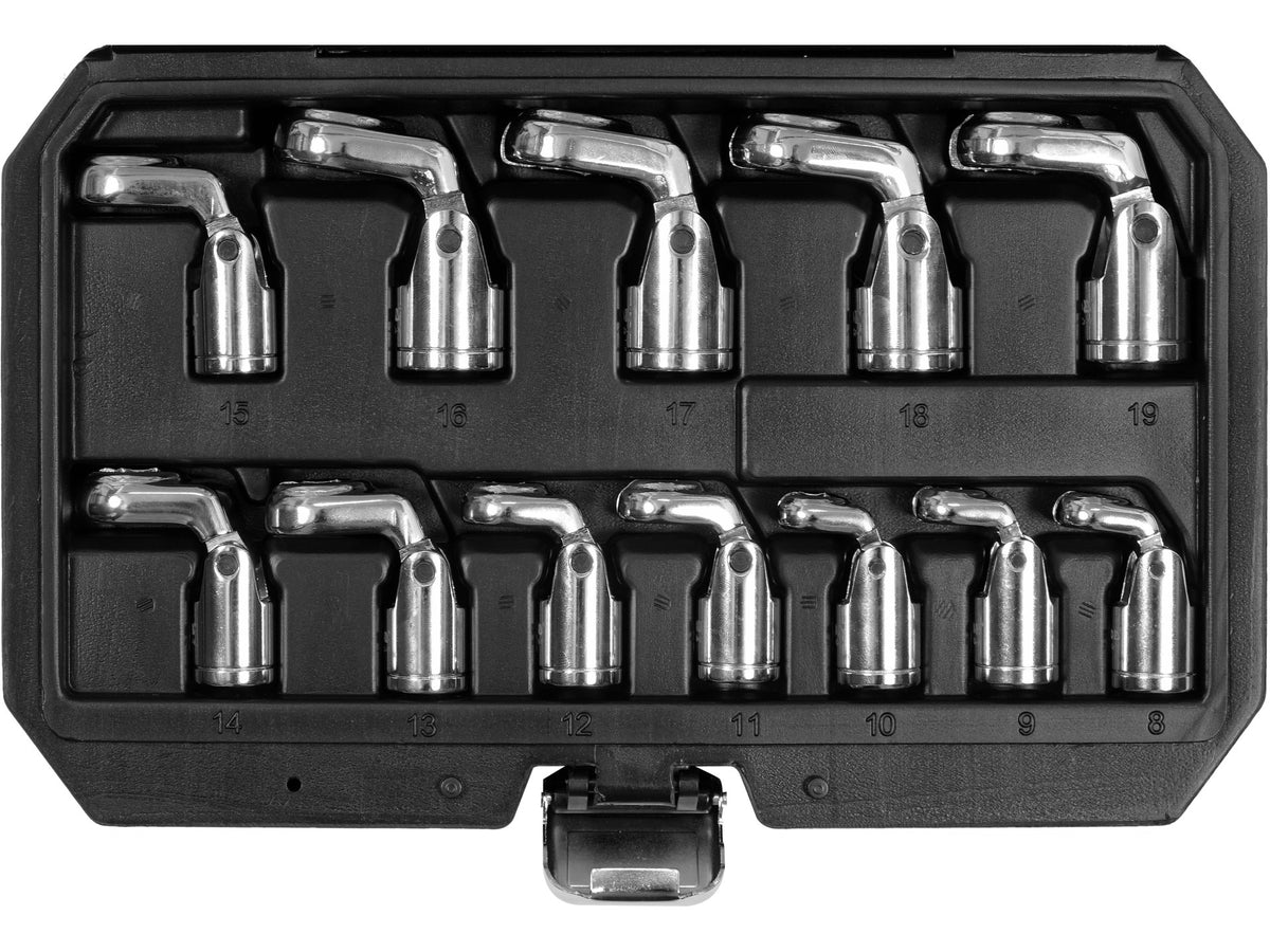 SET CHEI INELARE SEMI-DESCHISE CU ADAPTOR 3/8'', 12 PIESE