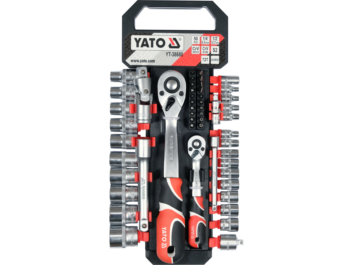 SET TUBULARE CU ACCESORII 1/4'' 1/2'', 51 PIESE