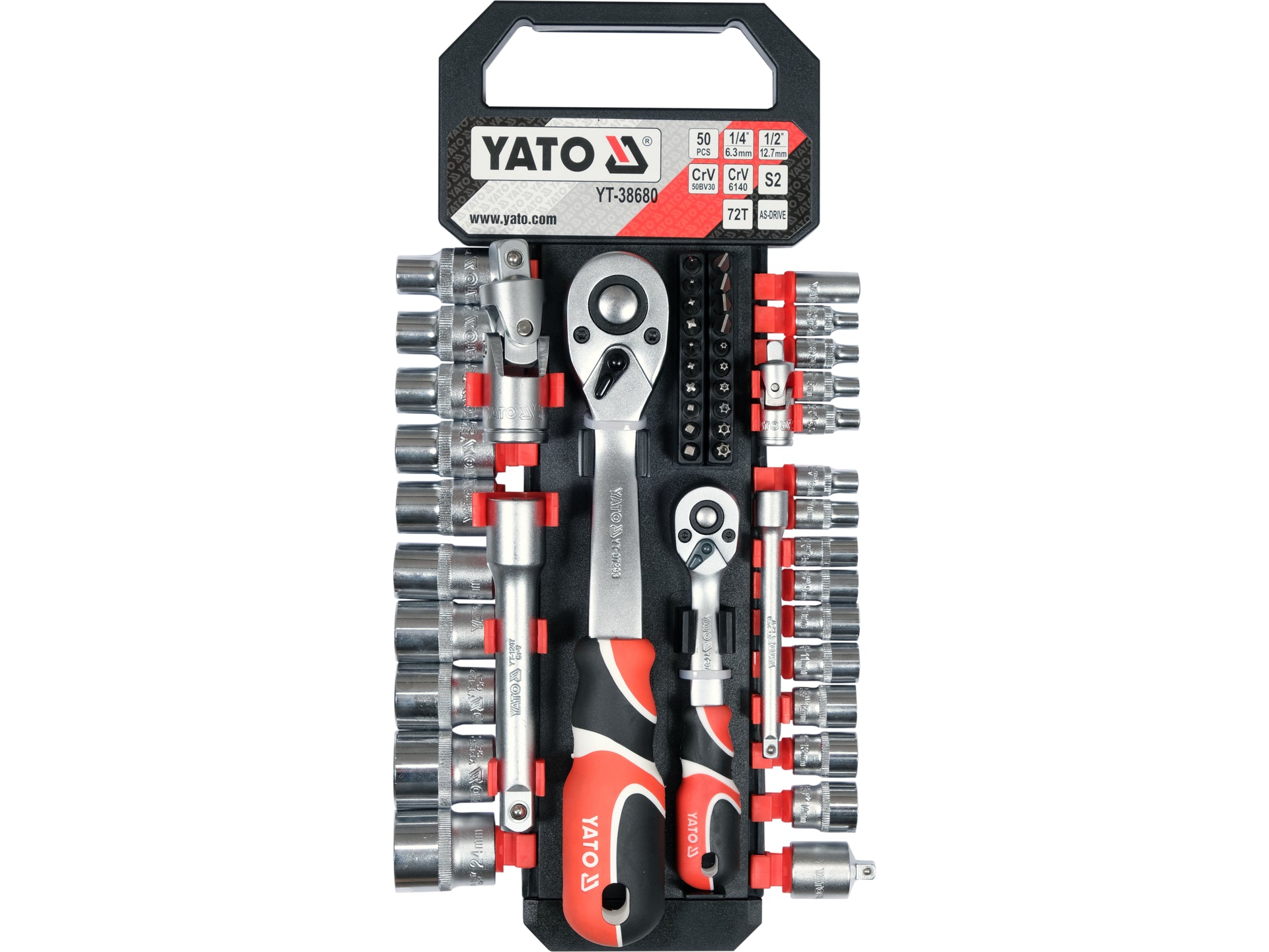 SET TUBULARE CU ACCESORII 1/4'' 1/2'', 51 PIESE