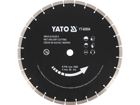 DISC DIAMANTAT PENTRU BETON 3400X25.4MM, TĂIEREA USCĂTĂ ȘI UMEDĂ