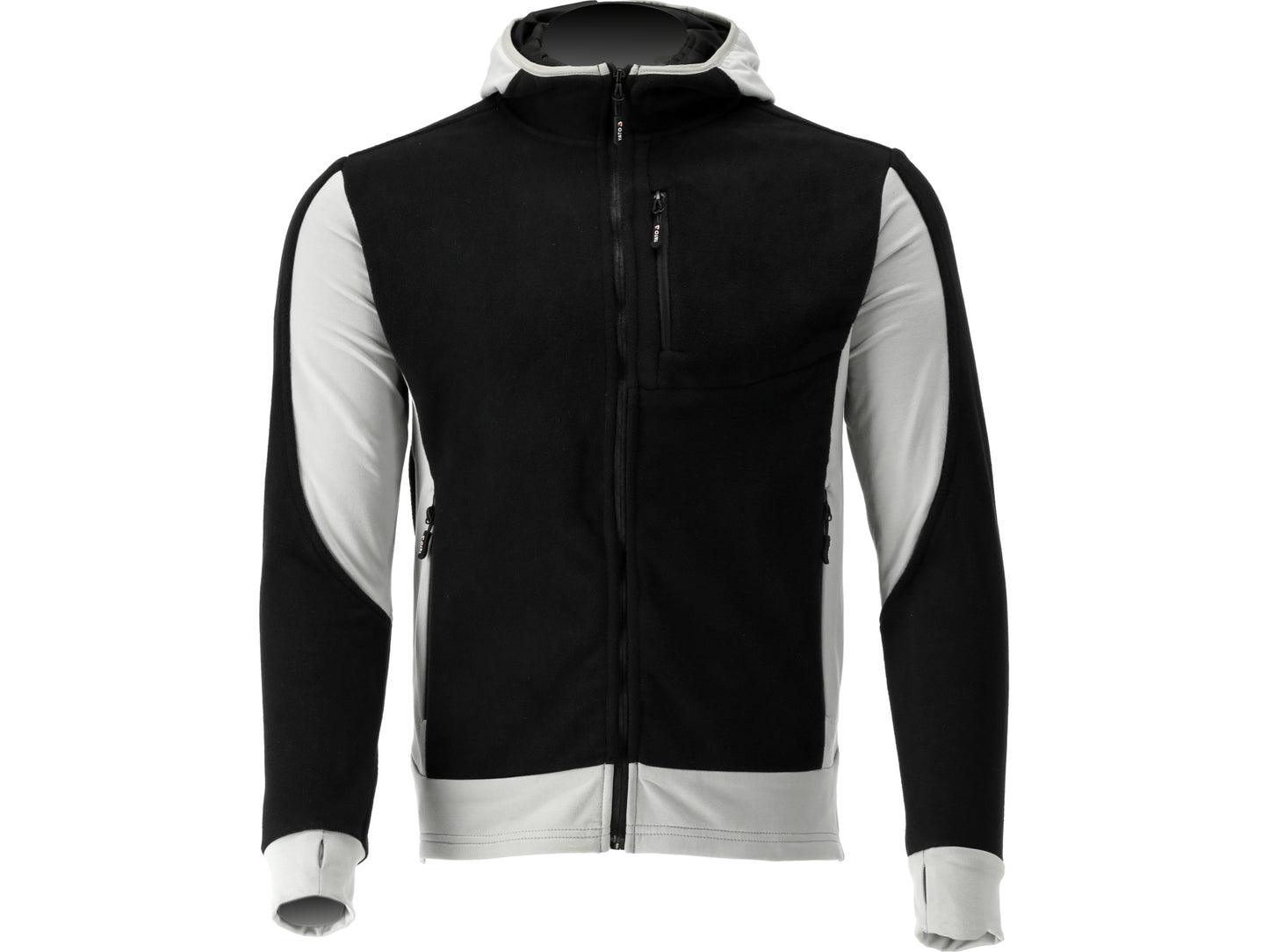 JACHETA FLEECE CU GLUGA SARNA NEAGRU S