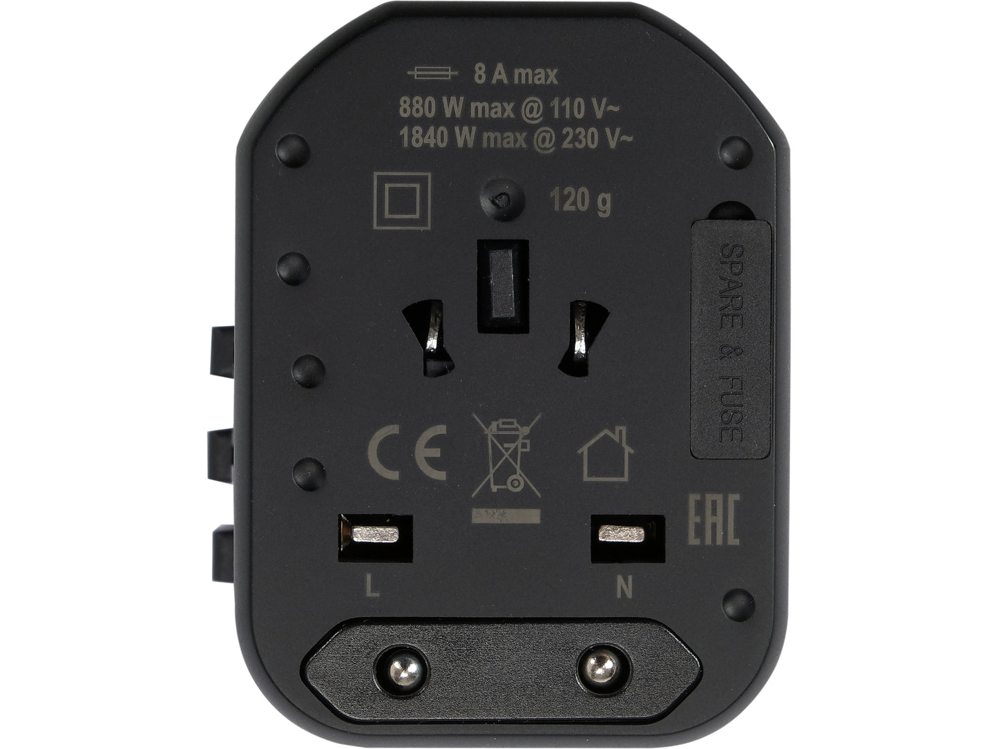 ADAPTOR UNIVERSAL DE CĂLĂTORIE, 1 PORT USB + 1 PORT USB-C