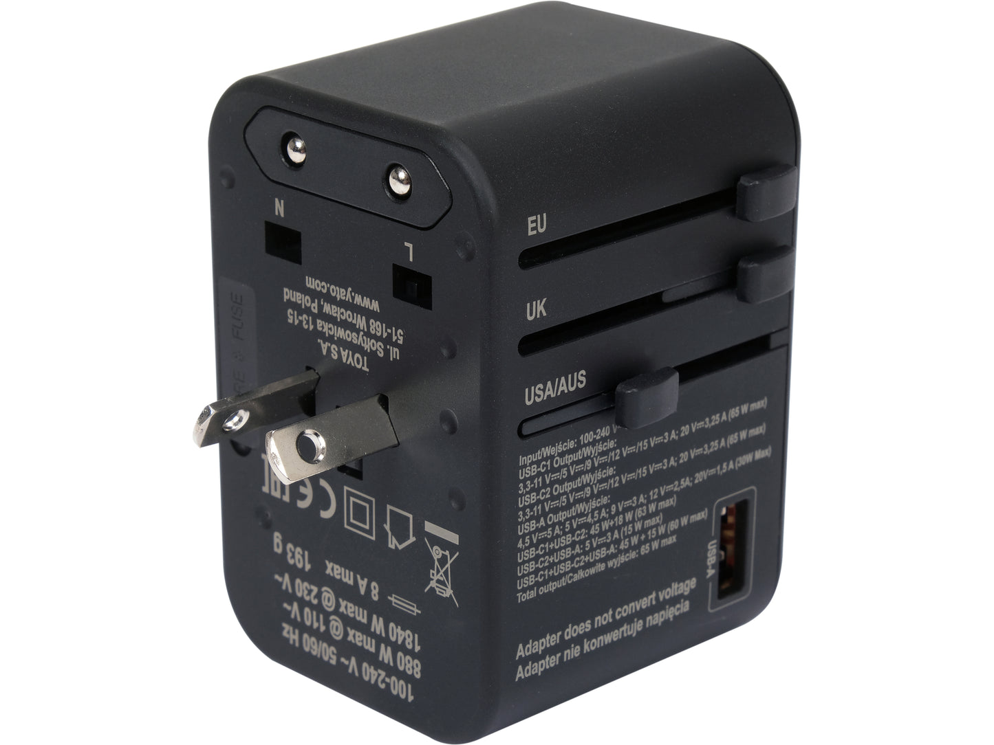 ADAPTATOR CĂLĂTORIE UNIV.USB-C 65W