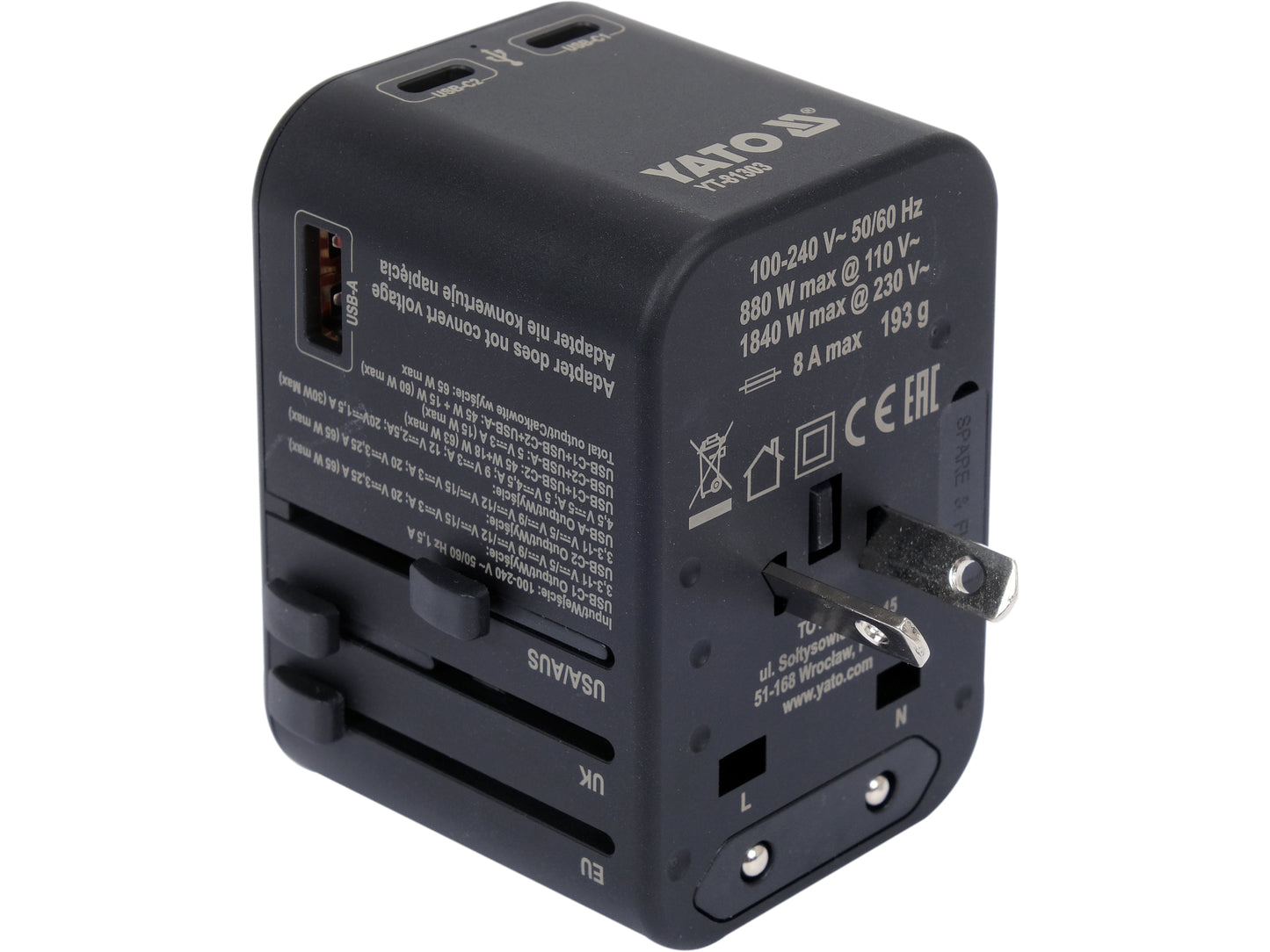 ADAPTATOR CĂLĂTORIE UNIV.USB-C 65W