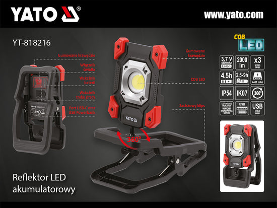 REFLECTOR PORTABIL 20W 2000LM CU CLEMĂ