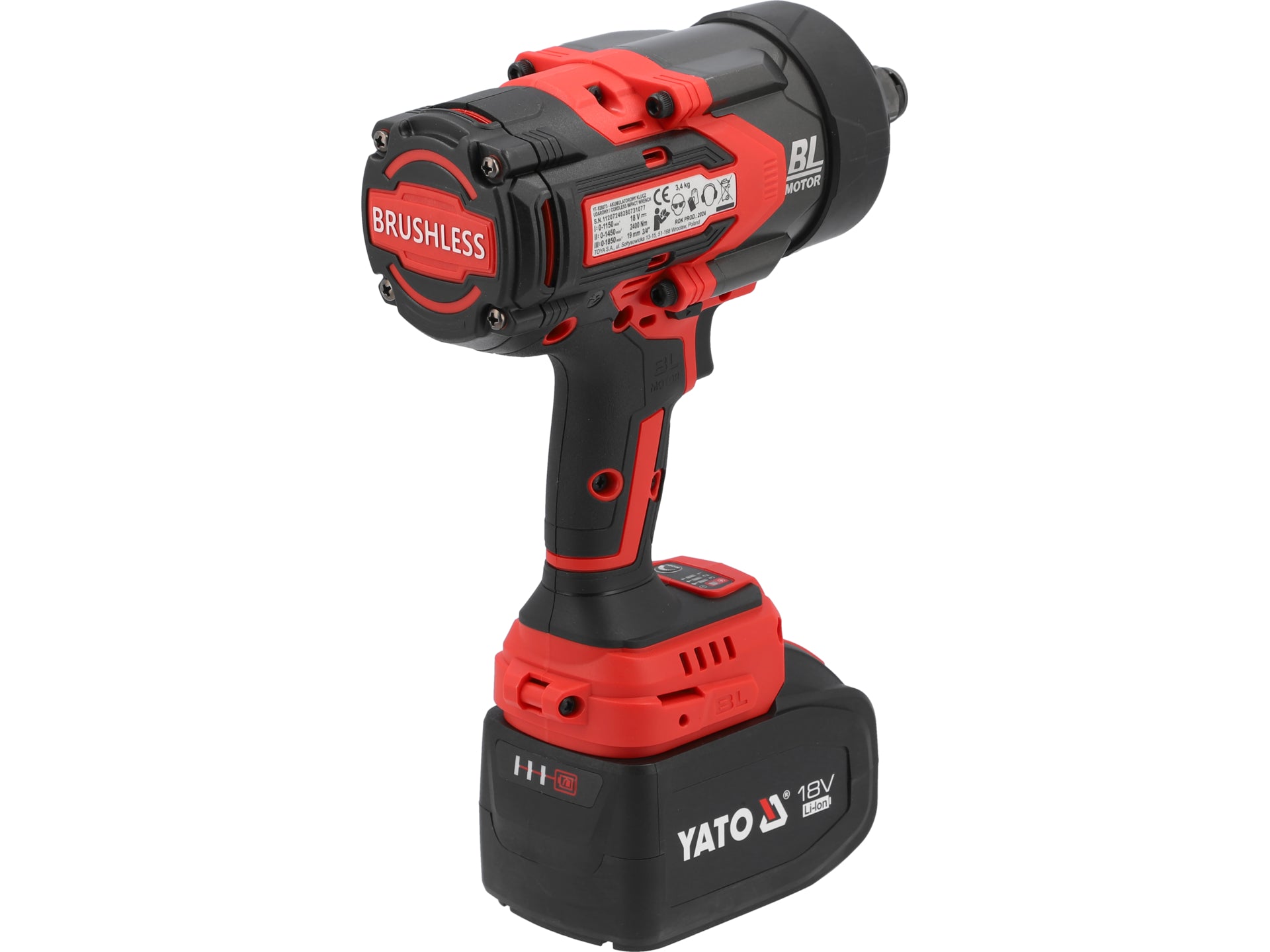 PISTOL DE IMPACT 18V 3/4'' 2400NM, 1X6AH