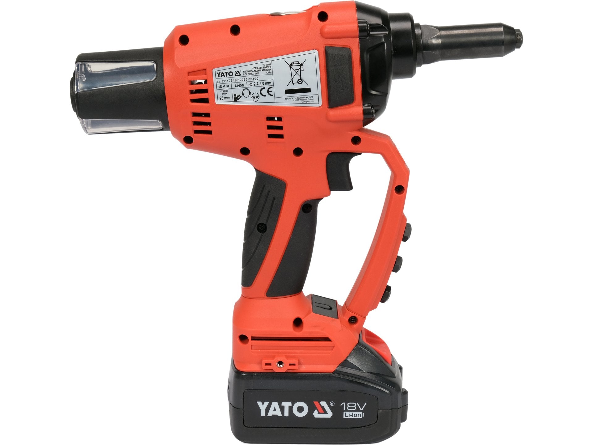 PRESĂ DE NITUIT 18V, 2.4, 3-3.2, 4, 4.8-5MM, 1X3AH