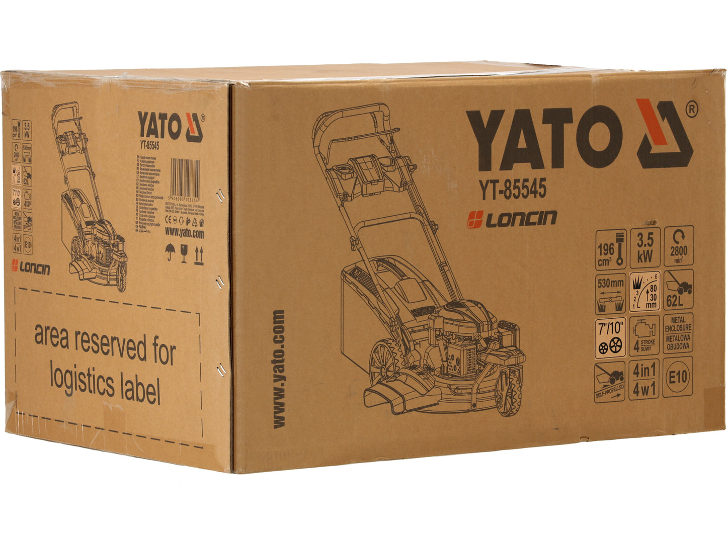 MAȘINĂ DE TUNS IARBA, PE BENZINĂ, CU AUTOPROPULSIE, 53CM, 3 ROȚI