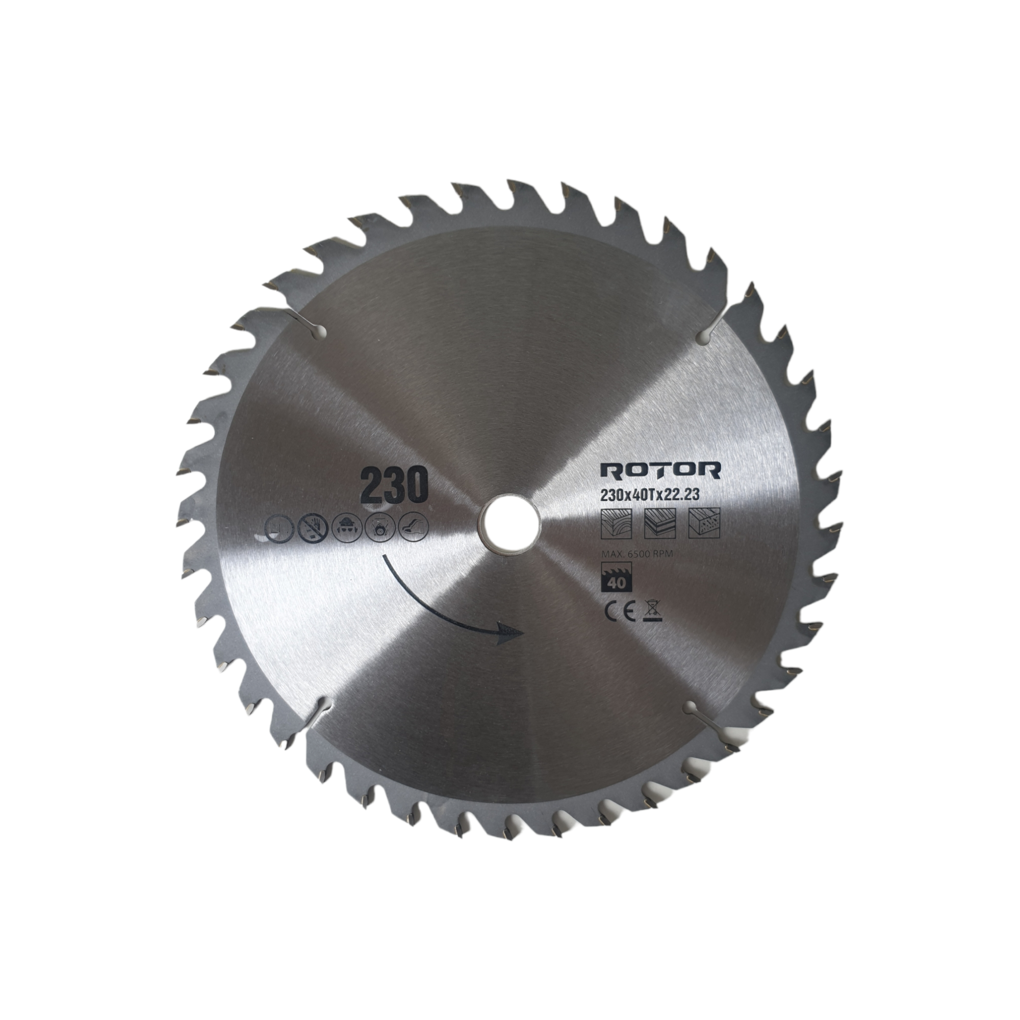 Disc diamantat lemn ROTOR, 230 mm, 40 dinti, prindere 22.3 mm