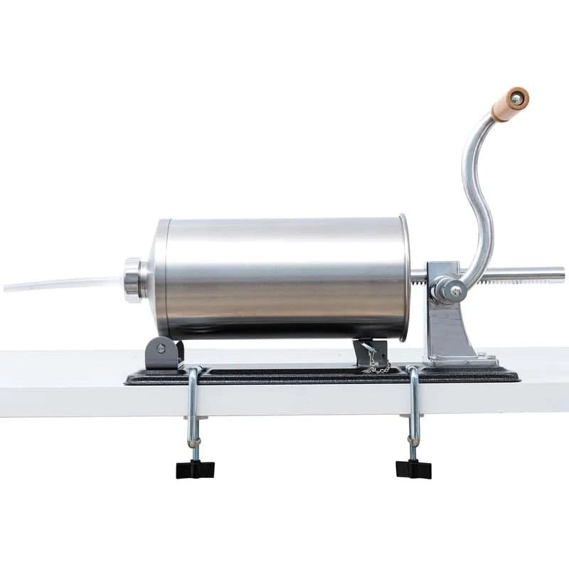 Masina orizontala de umplut carnati 5kg, din inox cu 5 palnii