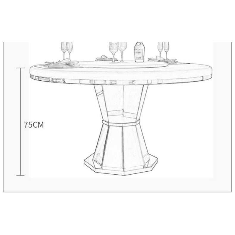 Masă dining cu centru rotativ Rayos, Luxxo 072