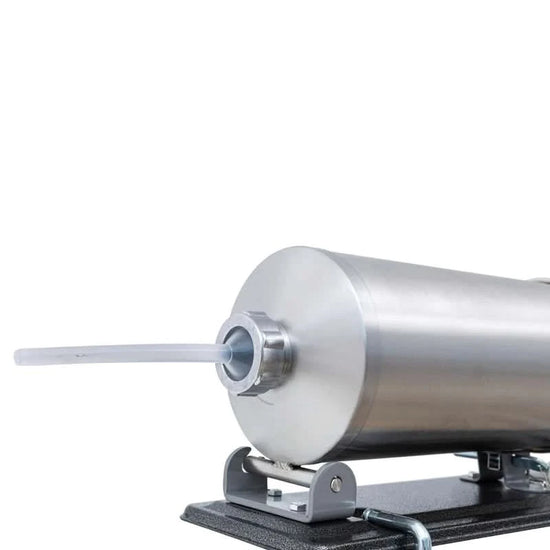Masina orizontala de umplut carnati 5kg, din inox cu 5 palnii