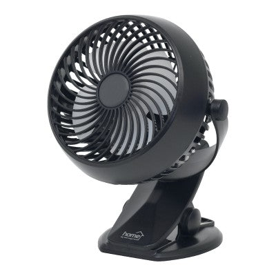 Ventilator cu Acumulator și Clema, 10 cm, Negru, CLF 10/BK