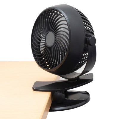 Ventilator cu Acumulator și Clema, 10 cm, Negru, CLF 10/BK