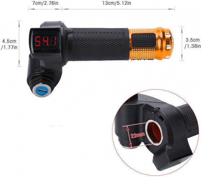 Acceleratie bicicleta   scuter electric (cu indicator de voltaj si cheie)