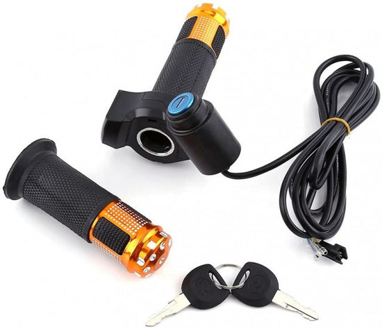 Acceleratie pentru scuter pentru scuter bicicleta / scuter electric (cu indicator de voltaj si cheie)