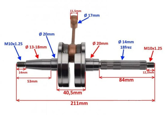 Ambielaj Scuter Piaggio 2T, 50-80cc, Bolt 12mm