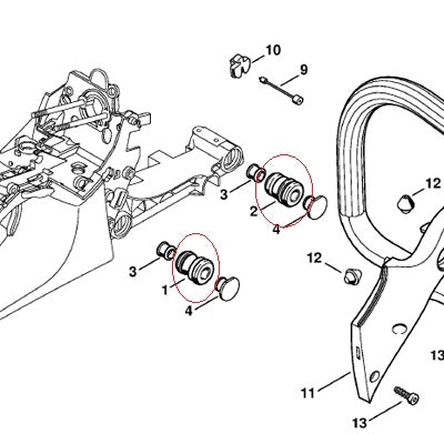 Amortizor drujba compatibil Stihl MS 270, MS 280 (model nou)