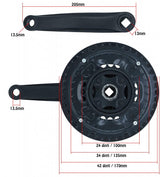 Angrenaj bicicleta mountain bike (42T-34T-24T) - negru 42T / 34T / 24T 42T / 34T / 24T / 42T / 34T / 24T