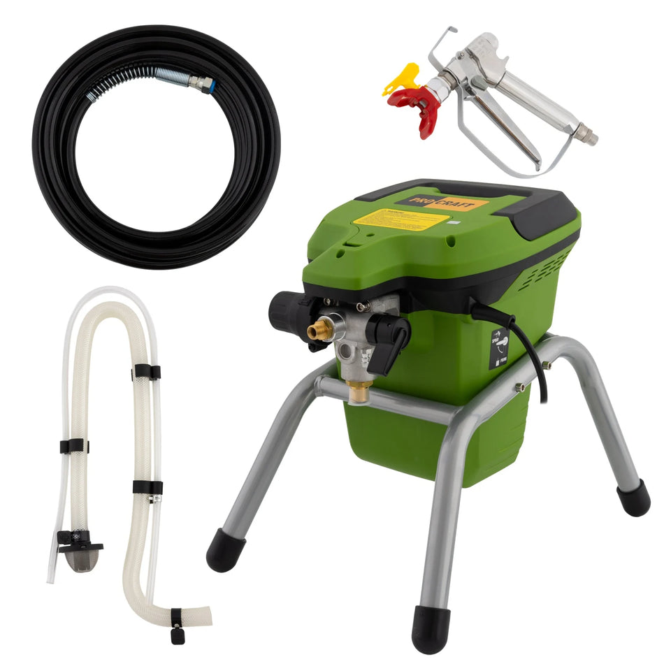 Pistol de vopsit Procraft PSE1100, 700W, 1000 ml/min, 200 bari, duza 1.5 mm, furtun 7.5 m, IP20