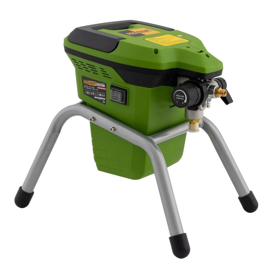 Pistol de vopsit Procraft PSE1100, 700W, 1000 ml/min, 200 bari, duza 1.5 mm, furtun 7.5 m, IP20