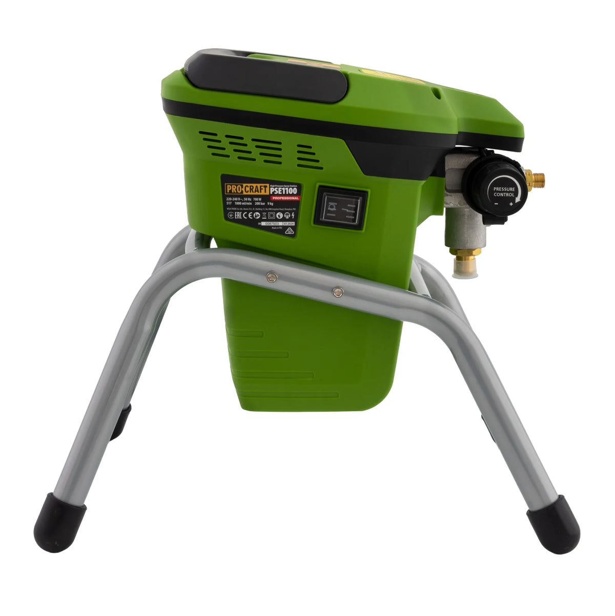 Pistol de vopsit Procraft PSE1100, 700W, 1000 ml/min, 200 bari, duza 1.5 mm, furtun 7.5 m, IP20