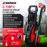 Aparat de Spalat cu Presiune ELEFANT E-110P-C, 2200W, 165 Bar, 492L/h