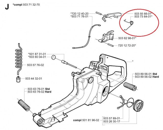 Arc acceleratie Husqvarna 362, 365, 371, 372
