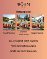 Arzator Portabil Patrat Bohm BG-K-005, propan/butan, pentru camping - detaliu 7