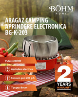 Arzator Portabil Rezistent la Vant Bohm BG-K-203, propan/butan - imagine produs