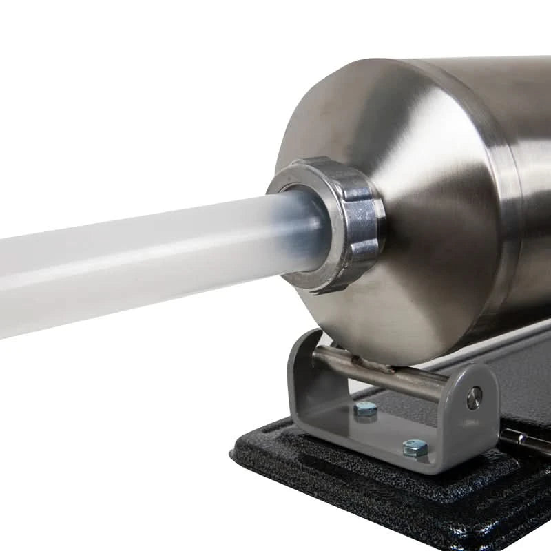 Masina orizontala de umplut carnati 5kg, din inox cu 5 palnii