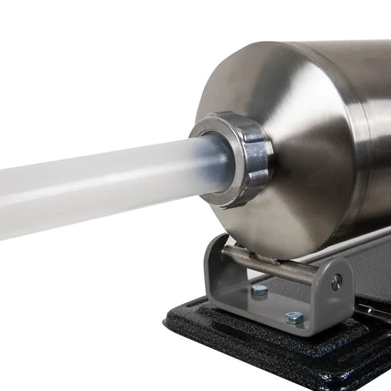 Masina orizontala de umplut carnati 5kg, din inox cu 5 palnii