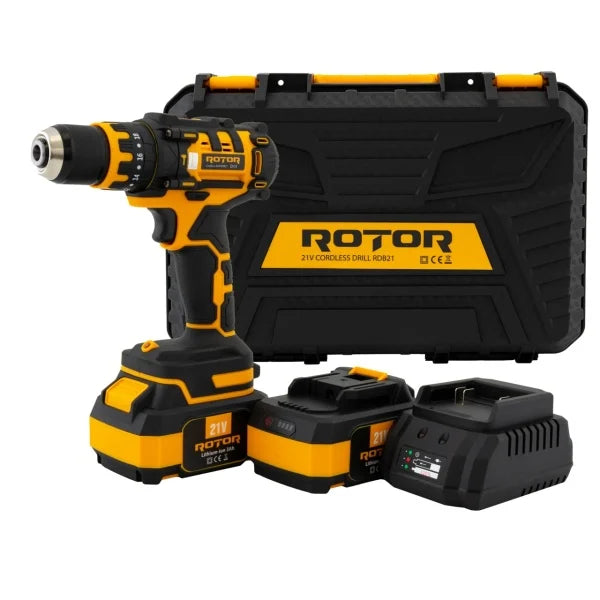Autofiletanta acumulator ROTOR RDB21 21V 3Ah Brushless 30Nm 1350RPM mandrina 0.8-10mm