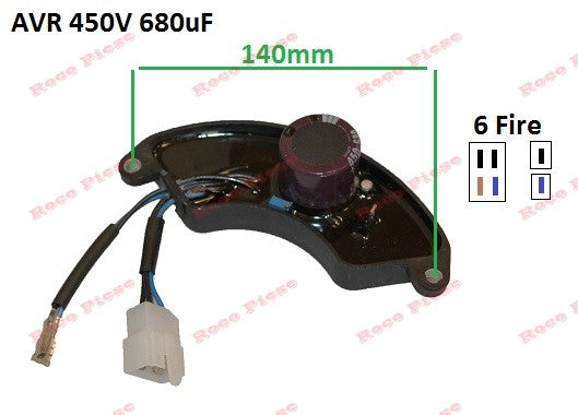 AVR Generator 5Kw - 7Kw (450V 680uF) 6 Fire (plastic)