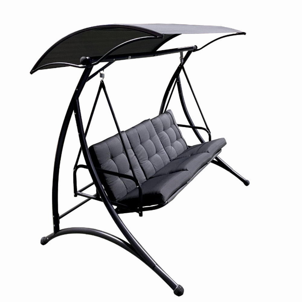 Balansoar pentru terasa/gradina cu acoperis KLUGMEISTER KJF4959, cu perne incluse, dimensiuni 198x133x178 cm, culoare gri