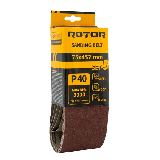 Banda Slefuit ROTOR 75x457 mm, P40, Set 5 Buc