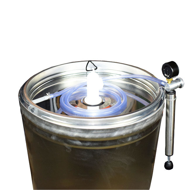 Butoi inox ZEP 350L cu capac flotant, camera silicon alimentar, pompa si robinet inox, AISI 304 Italia